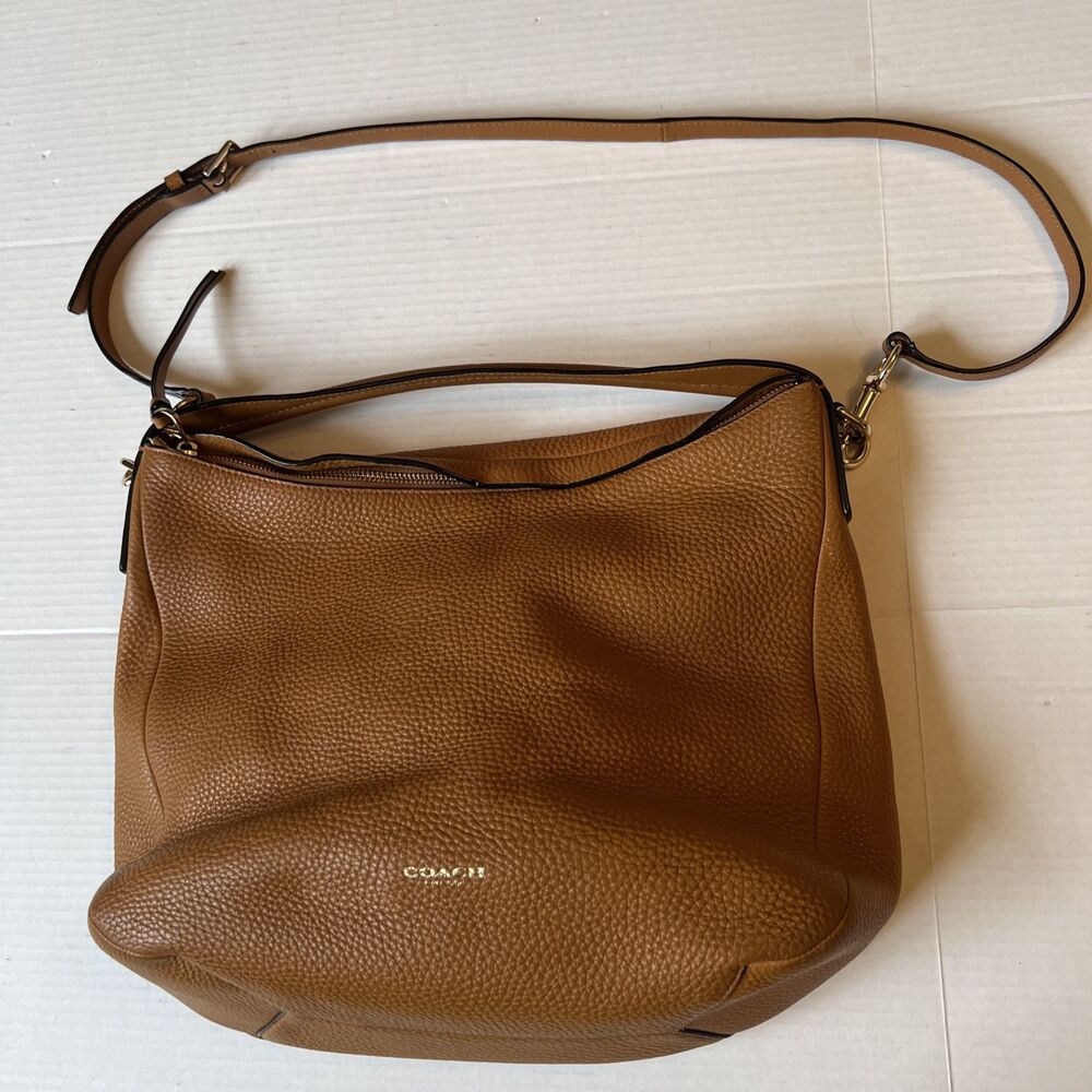 Coach Soft Brown Pebbled Leather Shoulder Bag Bleecker Model 31623